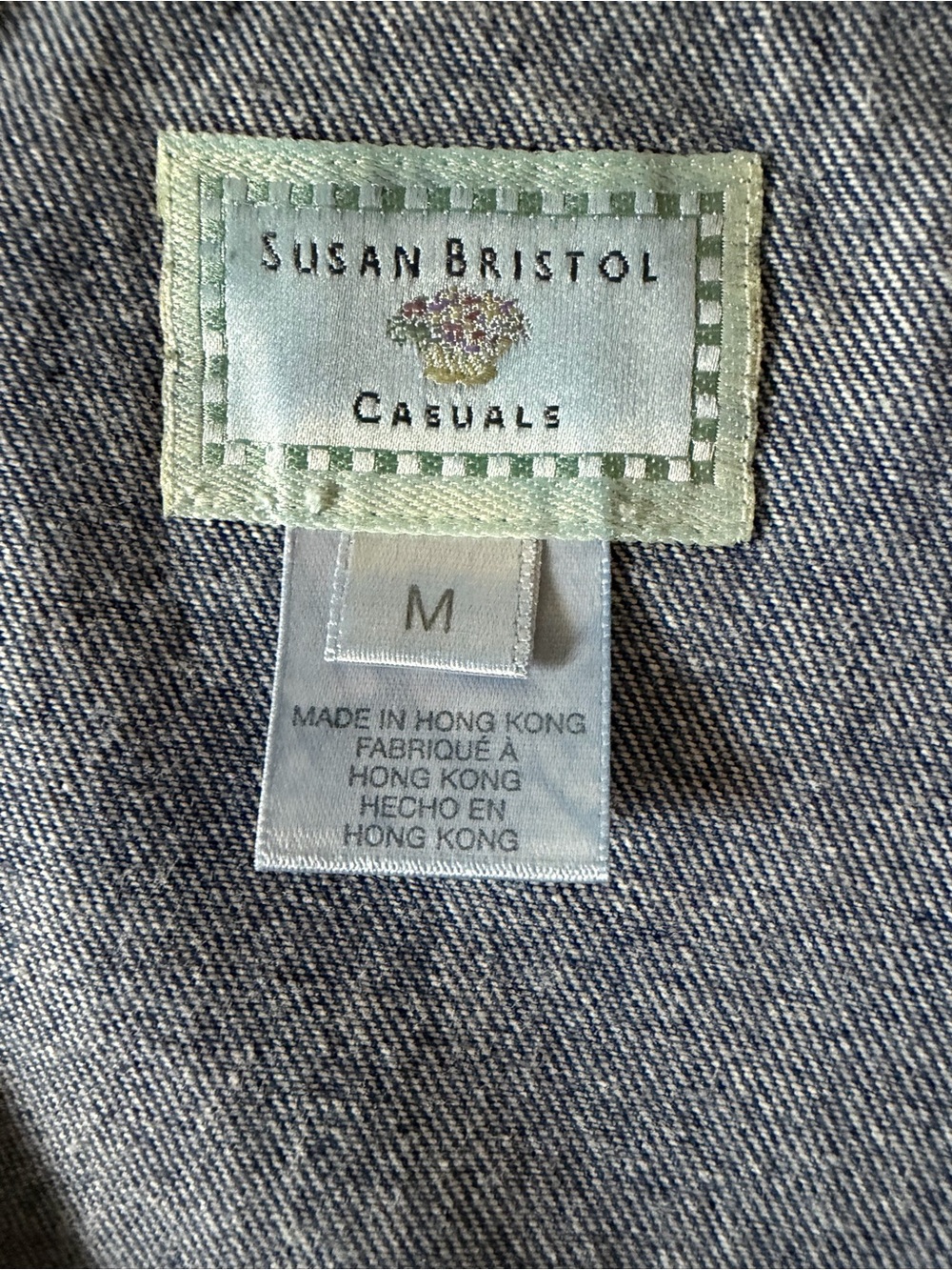Susan Bristol Light Denim Vest with Red Stitch Detail - Picture 7 of 9